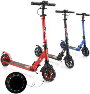 CUCOS for Adult Kick Scooter with Flashing PU Wheels