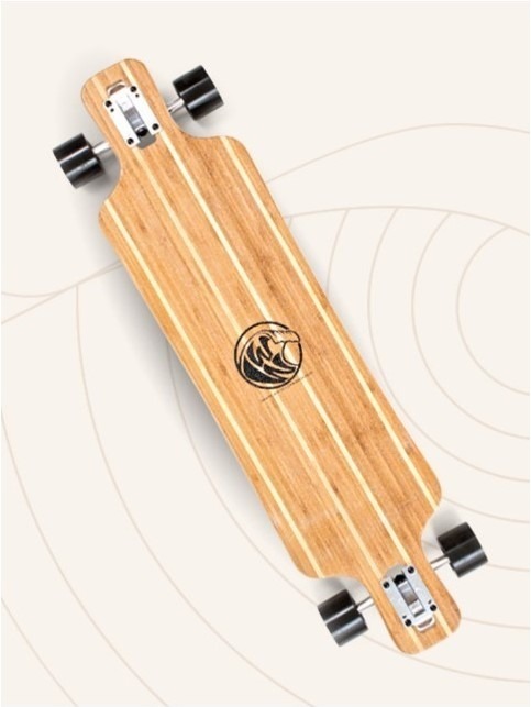 White Wave Bamboo Longboard